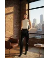 ieg™ Kadın Beyaz Kolsuz Balıkçı Yaka Basic Bluz