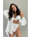 ieg™ Kadın Beyaz Yüksek Bel Dolgusuz Slip Takım