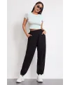 ieg™ Kadın Beyaz Yuvarlak Yaka Yarım Kol Crop Top Bluz