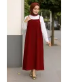 ieg™ Kadın Bordo Basic Ayarlanabilir Askılı Jile Elbise