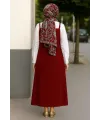 ieg™ Kadın Bordo Basic Ayarlanabilir Askılı Jile Elbise