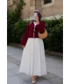 ieg™ Kadın Bordo Kısa Kimono Ceket – Zarif ve Şık Kombin Parçası
