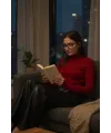 ieg™ Kadın Bordo Parmak Detaylı Esnek Uzun Kollu Body