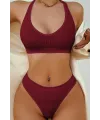 ieg™ Kadın Bordo Seamless Tanga Sütyen Takım