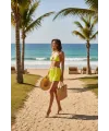 ieg™ Kadın Fosforlu Şortlu Belden ve Boyundan Bağlamalı Bikini Takımı