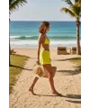 ieg™ Kadın Fosforlu Şortlu Belden ve Boyundan Bağlamalı Bikini Takımı