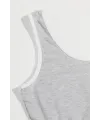 ieg™ Kadın Gri Askılı Crop Top ve Şortlu Gecelik Takım