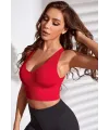 ieg™ Kadın Kırmızı Derin Göğüs Dekolteli Şık Crop Top Bluz