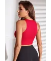 ieg™ Kadın Kırmızı Derin Göğüs Dekolteli Şık Crop Top Bluz