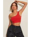 ieg™ Kadın Kırmızı Tek Omuz Crop Büstiyer