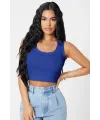 ieg™ Kadın Lacivert Kare Yaka Crop Top Bluz