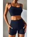 ieg™ Kadın Lacivert Şortlu Kaşkorse Gecelik Takım