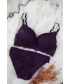 ieg™ Kadın Mor Dolgulu Dantel Sütyen Ve Külot Takım