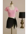 ieg™ Kadın Pembe Yarım Kol Crop ve Siyah Pareo 2li Set