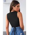 ieg™ Kadın Siyah Çapraz Bağlamalı Crop Top Büstiyer