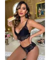ieg™ Kadın Siyah Dantel Bralet ve Slip Külotlu İç Çamaşır Takımı