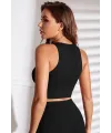 ieg™ Kadın Siyah Derin Göğüs Dekolteli Şık Crop Top Bluz