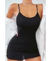 ieg™ Kadın Siyah Kaşkorse Ince Askılı Şık Gecelik