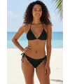 ieg™ Kadın Siyah Pedli Bel ve Boyundan Bağlamalı Dantelli Şık Bikini Takımı
