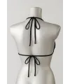ieg™ Kadın Siyah Pedli Üçgen Bikini Üstü Halter Bağlamalı Aksesuarlı