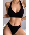 ieg™ Kadın Siyah Seamless Tanga Sütyen Takım