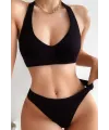 ieg™ Kadın Siyah Seamless Tanga Sütyen Takım