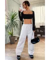 ieg™ Kadın Siyah Uzun Kol Göğüs ve Sırt Dekolteli Crop Top Bluz