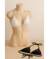 ieg™ Kadın Siyah ve Beyaz Minimal Kesim Üçgen Bikini Üstü