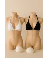 ieg™ Kadın Siyah ve Beyaz Minimal Kesim Üçgen Bikini Üstü