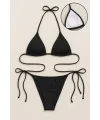 ieg™ Kadın Siyah Yandan ve Boyundan Bağlamalı Bikini Mayo Takımı
