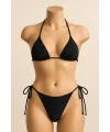 ieg™ Kadın Siyah Yandan ve Boyundan Bağlamalı Bikini Mayo Takımı