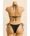 ieg™ Kadın Siyah Yandan ve Boyundan Bağlamalı Bikini Mayo Takımı