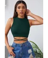 ieg™ Kadın Yeşil Çapraz Bağlamalı Crop Top Büstiyer