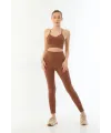 Kahve MI Emay 3921 Soft Seamless Ripli Tayt Yoga Takımı