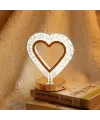 Kalp Şeklinde Kristal LED Masa Lambası – Dokunmatik, 3 Renk Işık Modlu, Şarjlı Mini Dekoratif Gece Lambası