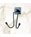 Kendiliğinden Yapışkanlı Siyah Paslanmaz Metal Bornoz ve Havlu Askılığı