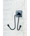 Kendiliğinden Yapışkanlı Siyah Paslanmaz Metal Bornoz ve Havlu Askılığı