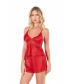 Kırmızı Saten Babydoll Şort Takımı