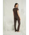 Kısa Kollu ve Dantelli V Yaka Pijama Takımı