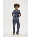 ieg™  KKT-26158K Kadın Apaj Yaka Düğmeli Pijama Takımı