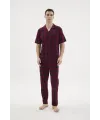 ieg™  KKT-26158 Erkek Apaj Yaka Düğmeli Pijama Takımı
