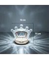Kral Tacı Model Kristal LED Masa Lambası – Dokunmatik, 3 Renk Işık Modlu, Şarjlı Mini Dekoratif Gece Lambası