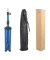 Kuaför Eğitim Mankeni İçin Metal Tripod - Mavi + Taşıma Çantası