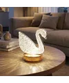 Kuğu Model Kristal LED Masa Lambası – Dokunmatik, 3 Renk Işık Modlu, Şarjlı Mini Dekoratif Gece Lambası