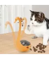 Kuğu Şeklinde Lazerli ve Mama Hazneli Kedi Oyuncağı