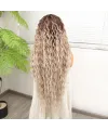 Kumral Beyaz Platin Ombre ve Röfleli Fiber Sentetik Tül Peruk