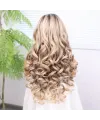 Kumral Platin Ombre Bebek Saçlı Fiber Sentetik Yoğun Dalgalı Tül Peruk