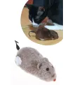Kurmalı Kedi Eğitim Oyuncağı Tüylü Peluş Fare Yakalama İnteraktif Sevimli Eğlenceli Oyuncak