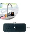 Lavabo İçin Silikon Esnek Mat Musluk Sapı Damlama Tutucu Raf Mutfak Tezgahı Sıçrama Koruma