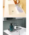 Lavabo İçin Silikon Esnek Mat Musluk Sapı Damlama Tutucu Raf Mutfak Tezgahı Sıçrama Koruma